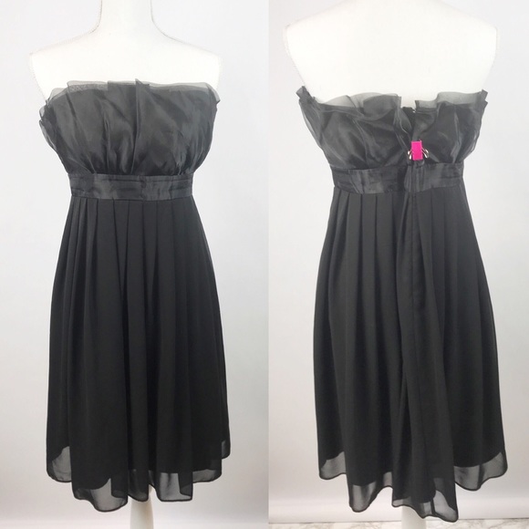 White House Black Market Strapless Black Dress